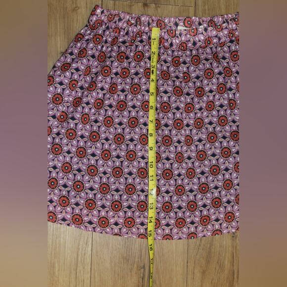 Fossil Boho Floral Medallion Mini Skirt Purple Red Elastic Waist Women’s XS - Picture 4 of 4